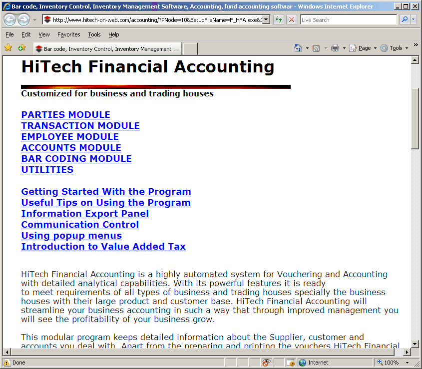 Consignment Agents, HiTech Financial Accounting Software for Commodity Brokers, Commission Agents, Commodity Broker Software, Business Management and Accounting Software for commodity brokers, commission agents. Modules : Parties, Transactions, Payroll, Accounts & Utilities. Free Trial Download